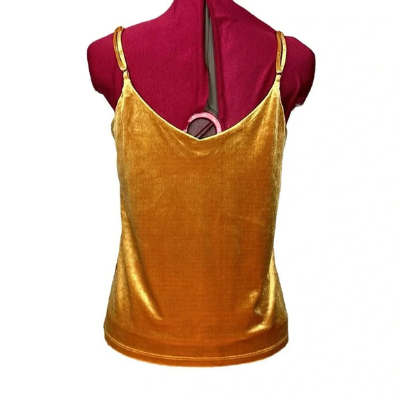 Banana  Republic stretch velvet cami V-neck front/back adjustable straps lined - Picture 4 of 9